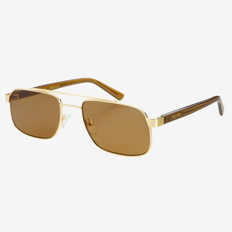 Vesper Aviator Sunglasses - Gold / Solid Brown