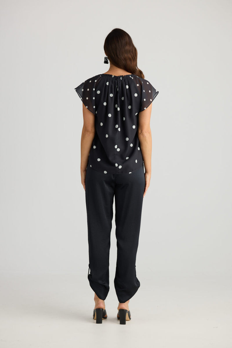 Boulevard Top - Black W White Spot