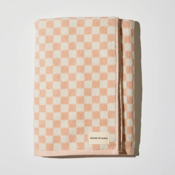 Bath Towel in Pink Check