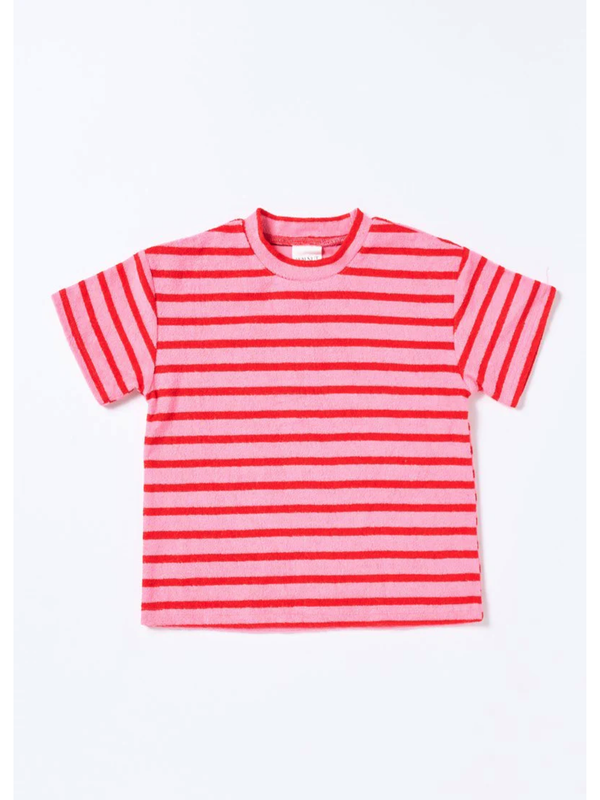 Felix Tee, Terry Stripe Pink