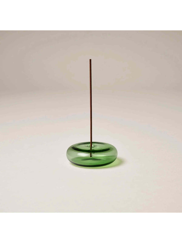 Glass Vessel Incense Holder - GREEN