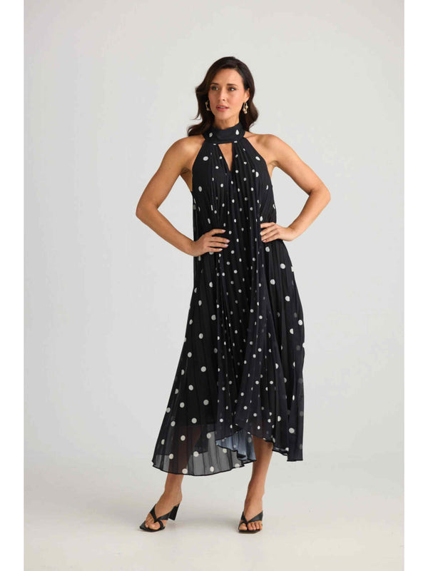 Inca Dress - Black w White Spots