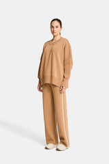 Natasha Sweat Pant - Camel/Cream