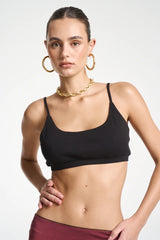 Sporty Crop - Midnight Black