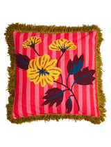 Annette Embroidered Cushion - Cosmo Pink