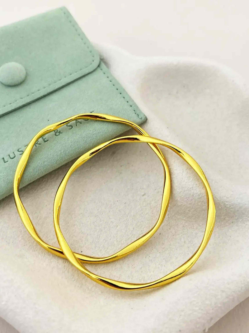 18K Gold Plated Bangle 2pcs in Set