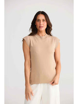 Paula Knit Top - Bisque