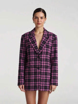 OS BLAZER-AZALEA PLAID