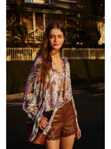 Off-white Sea Garden Ruffled Long Sleeve Blouse