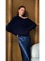 Natalie Asymmetric Sweater - Deep Blue