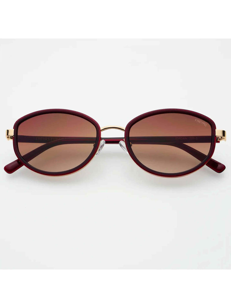 Jordan Oval Sunglasses -Burgundy