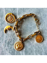 Gold Sun and Moon Charm Bracelet