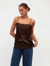 Arila Square Neck Cami - Choc