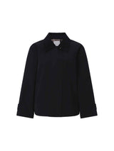 Trench jacket with corduroy collar