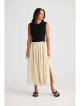Daphne Dress - Ecru w Black