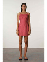Linen Mini Dress - Berry