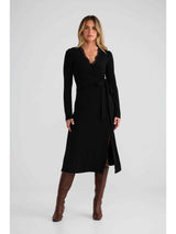 Brigitte Wrap Dress - Black