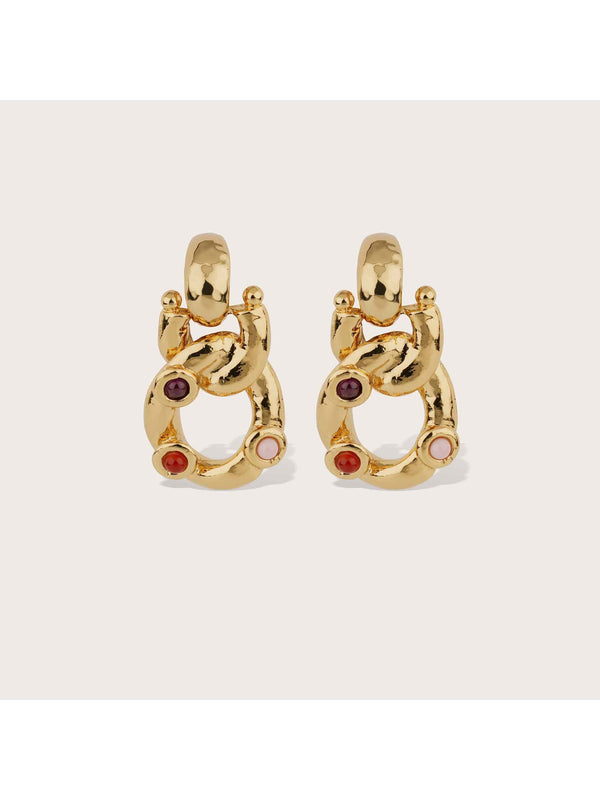 Mitsi earrings - Carnelian, Amethyst & Rock Crystal