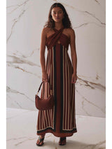 The Ellery Dress - Cherrywood Stripe