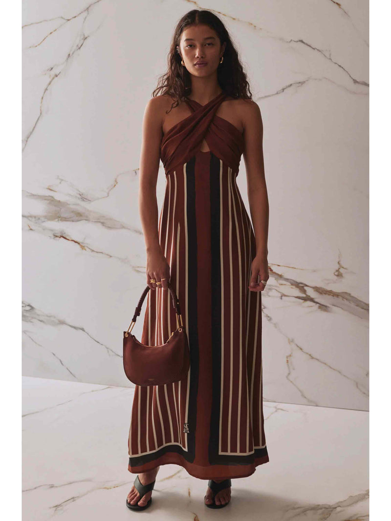 The Ellery Dress - Cherrywood Stripe