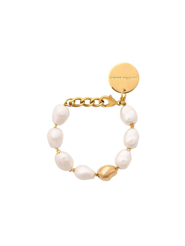 Organic Pearl Bracelet with Gold Pearl