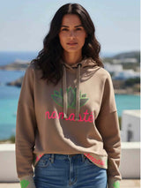 Namaste Rhinestone Hoodie - sand