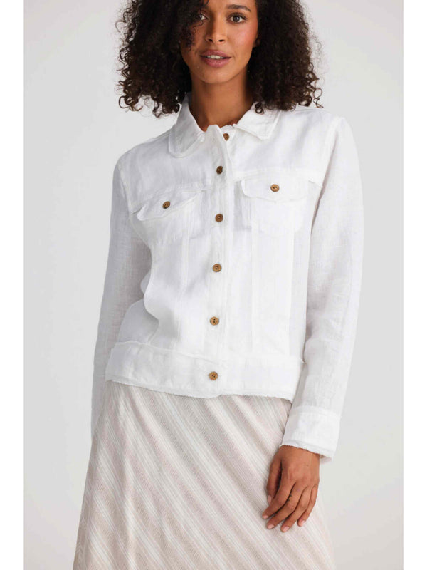Monza Jacket - White Linen