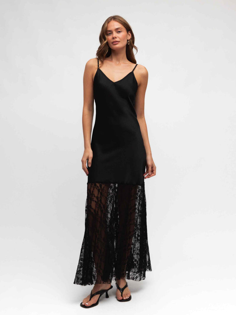 Koko Lace Maxi Dress - Black