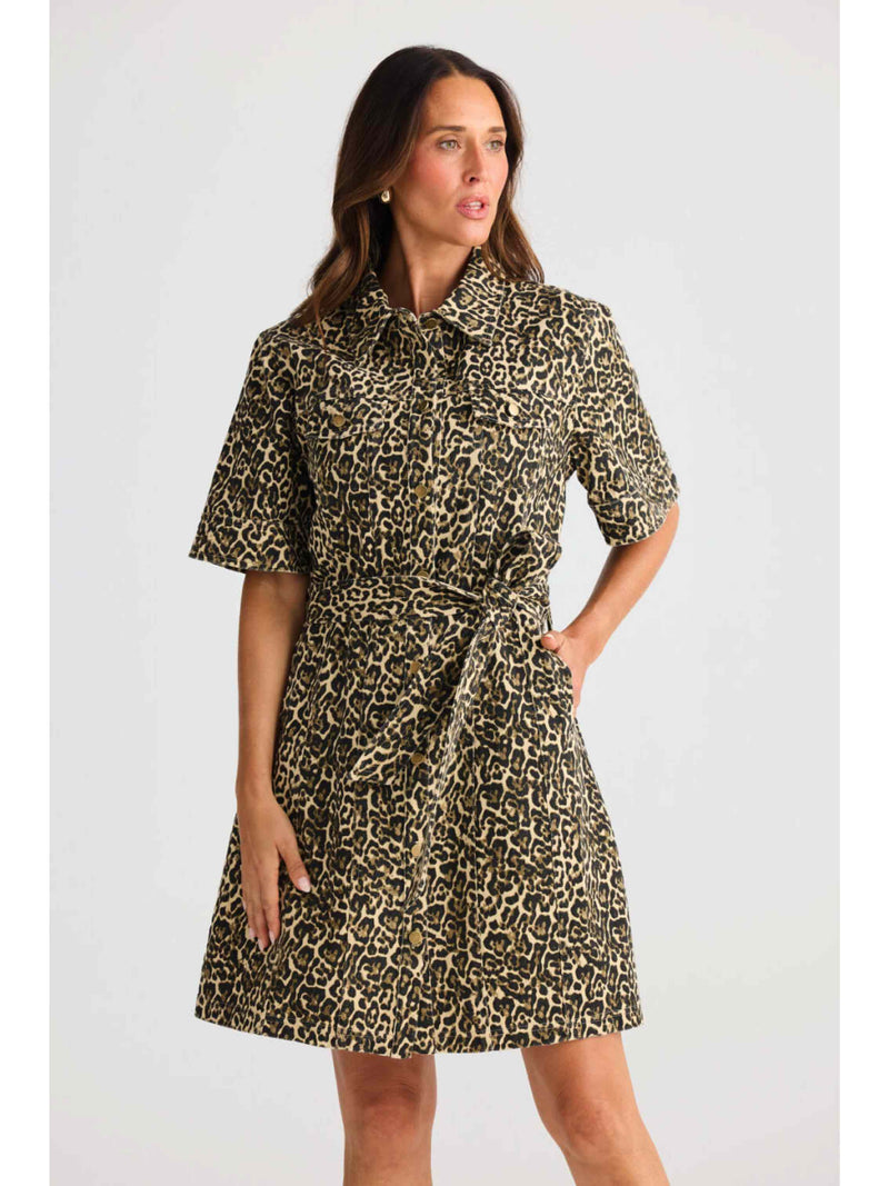 Leroy Dress - Beige Leopard