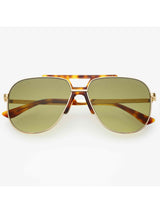Logan Aviator Sunglasses - Gold/Fade Green