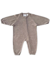 Organic Speckle Knit Zipper Starsuit - Oatmilk