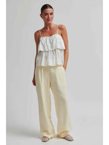Lino Classic Trousers - Alabaster Gleam