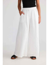 Positano Pant - White Linen