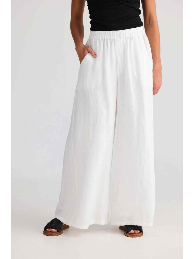 Positano Pant - White Linen