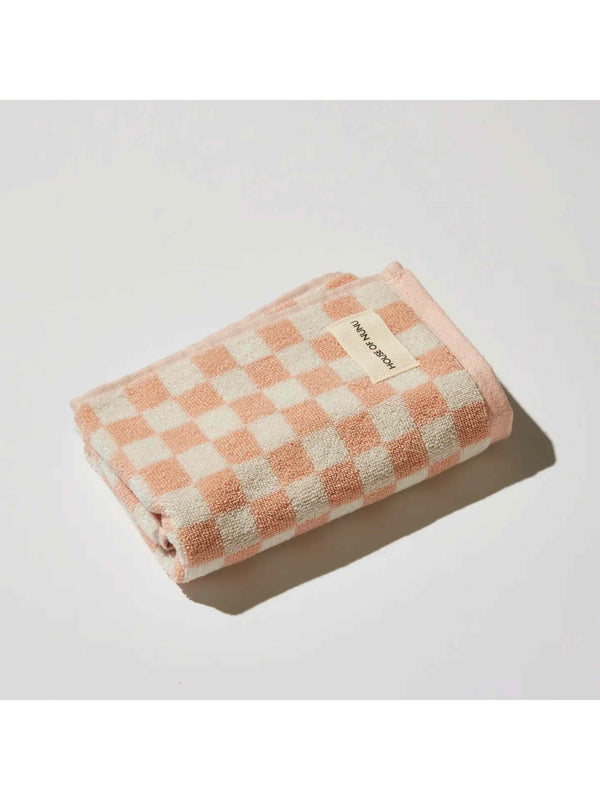 Hand Towel in Pink Check