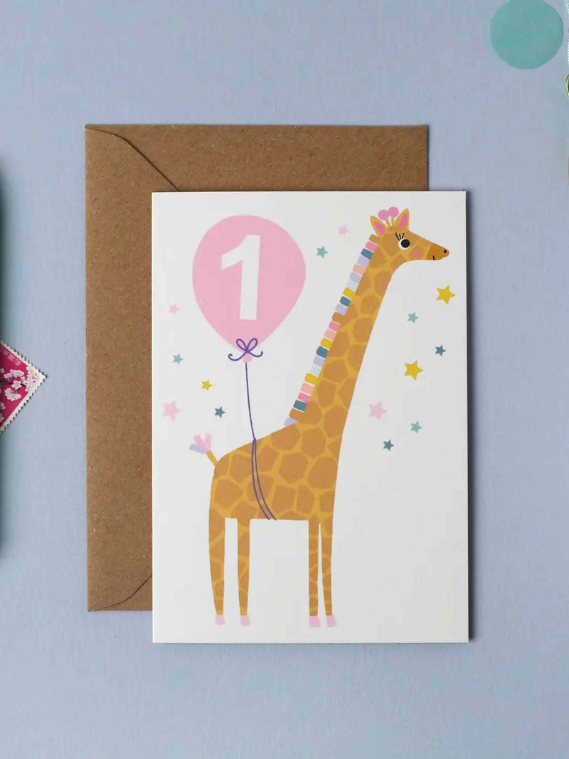 Age 1 Pink Kid's Birthday Card