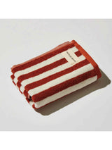 Hand Towel in Red Ochre Stripe