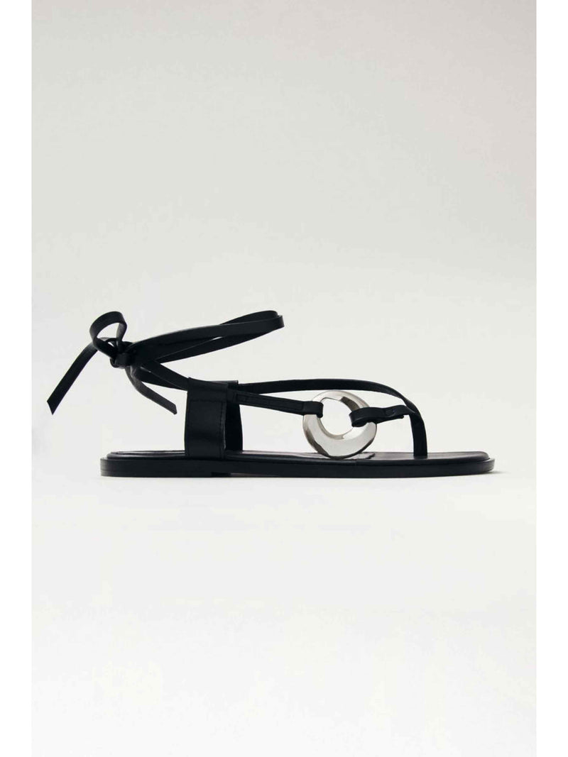 Morosia Black Leather Sandals