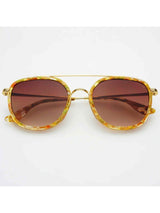Weston Acetate Round Unisex Sunglasses - Yellow Tortoise