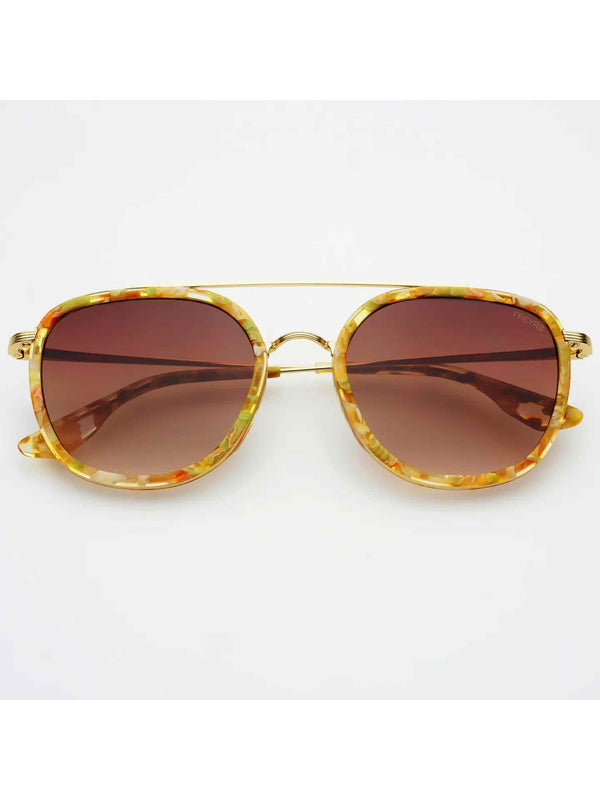 Weston Acetate Round Unisex Sunglasses - Yellow Tortoise