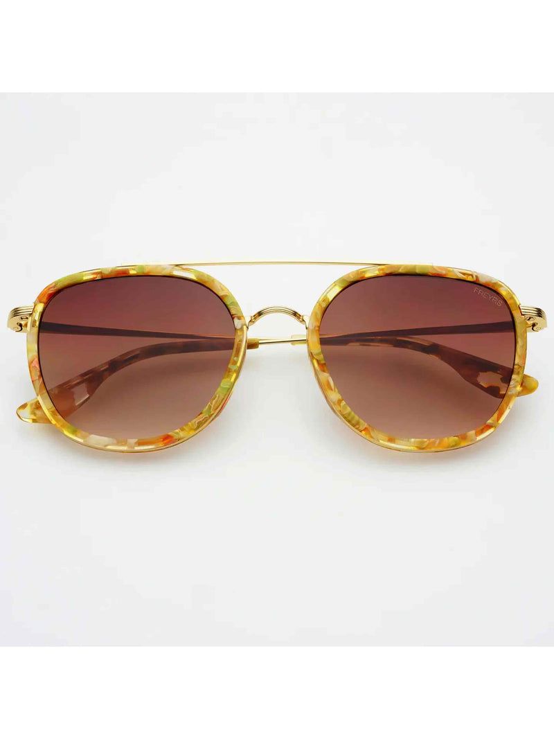 Weston Acetate Round Unisex Sunglasses - Yellow Tortoise