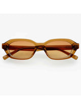 Tokyo Unisex Rectangular Sunglasses - Crystal Brown