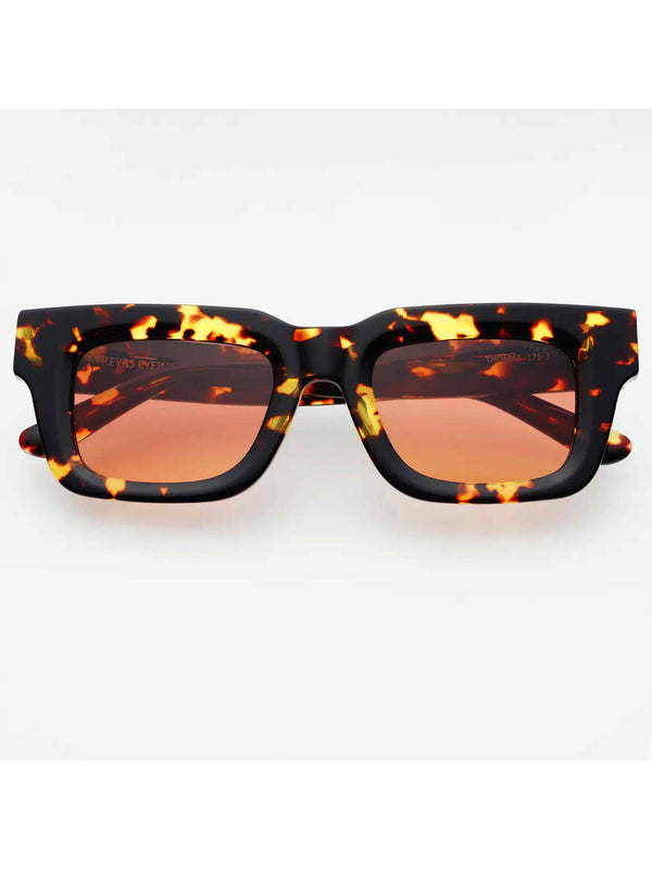 Thomas Unisex Rectangular Sunglasses - Tortoise / Pink