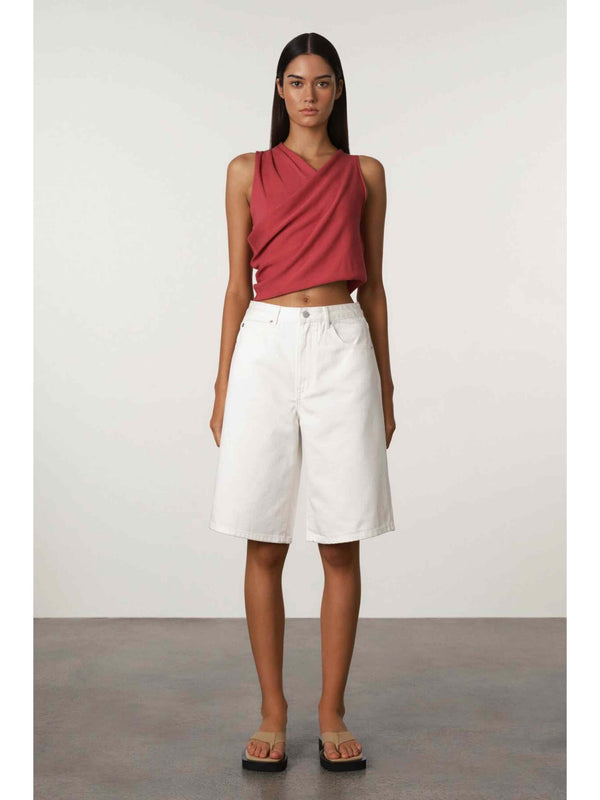 Cotton Blend Knit Top - Berry