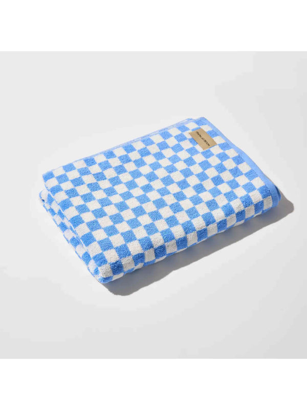 Bath Towel in Blue Check