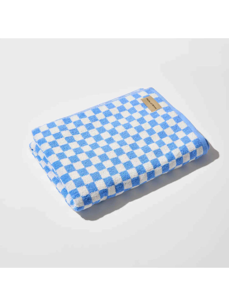 Bath Towel in Blue Check