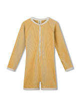 Mini Stripe Rib Surf Suit - Marigold