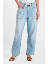 Madie Barrel Leg Jean - Light Blue