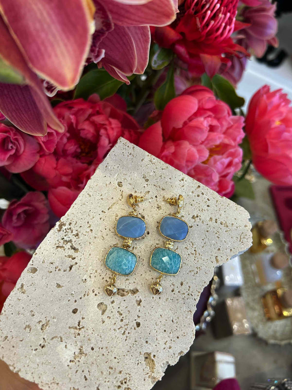 Silene Earrings - Aqua