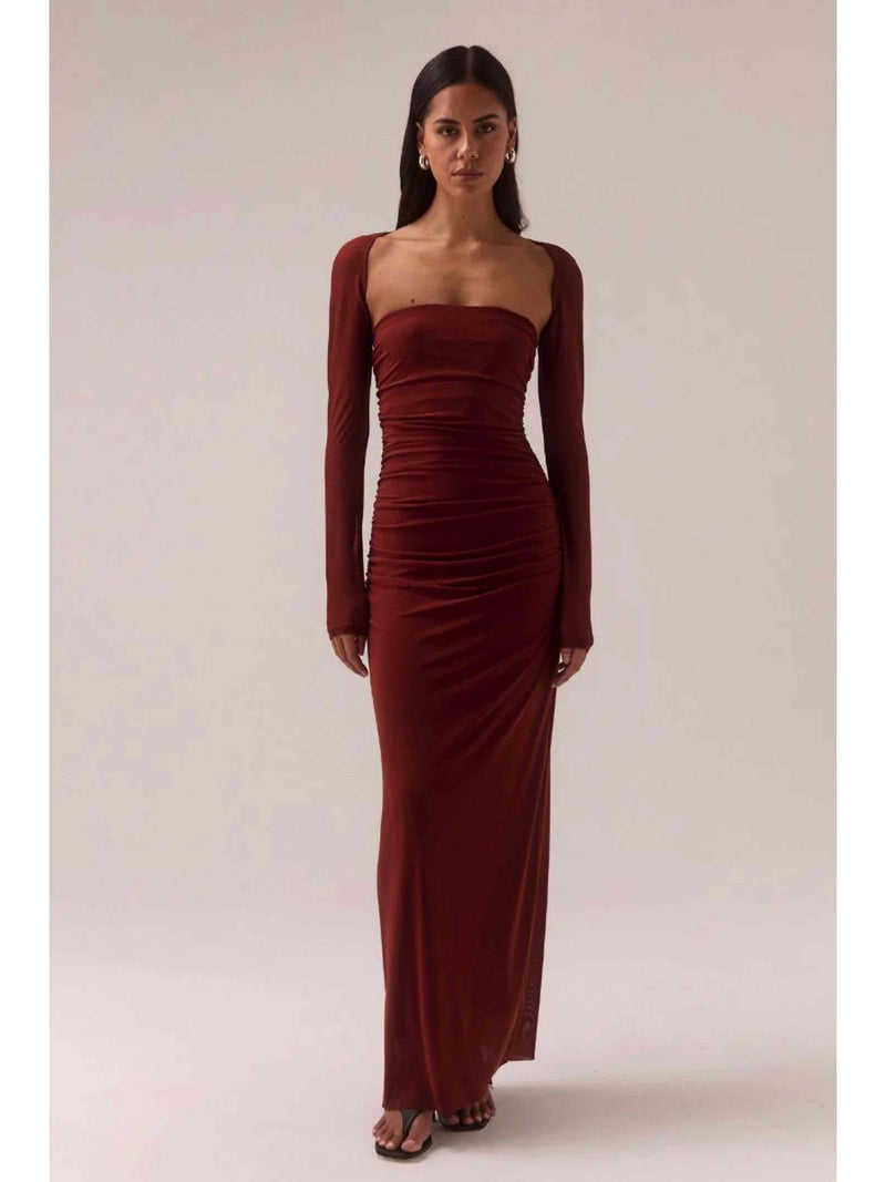MYRIAD BOLERO DRESS - CINNAMON